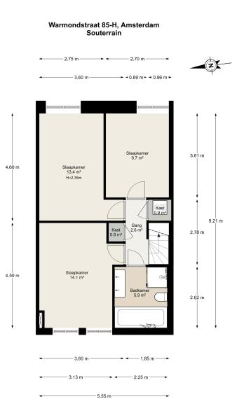 Floor Plan 2 - Warmondstraat 85 H